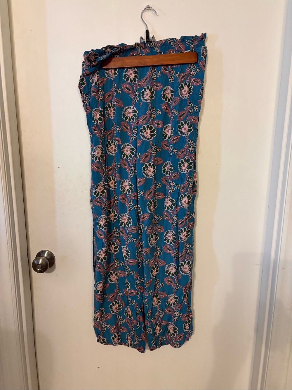 Adore Me Teal Floral Wide-Leg Jumpsuit